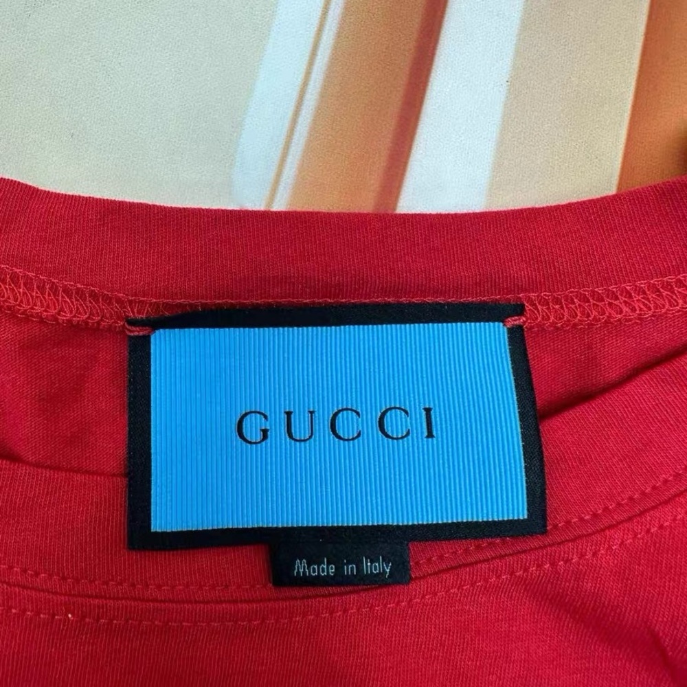 🚩steal authentic Gucci Red Graphic Diamond Logo Tee - Picture 4 of 7